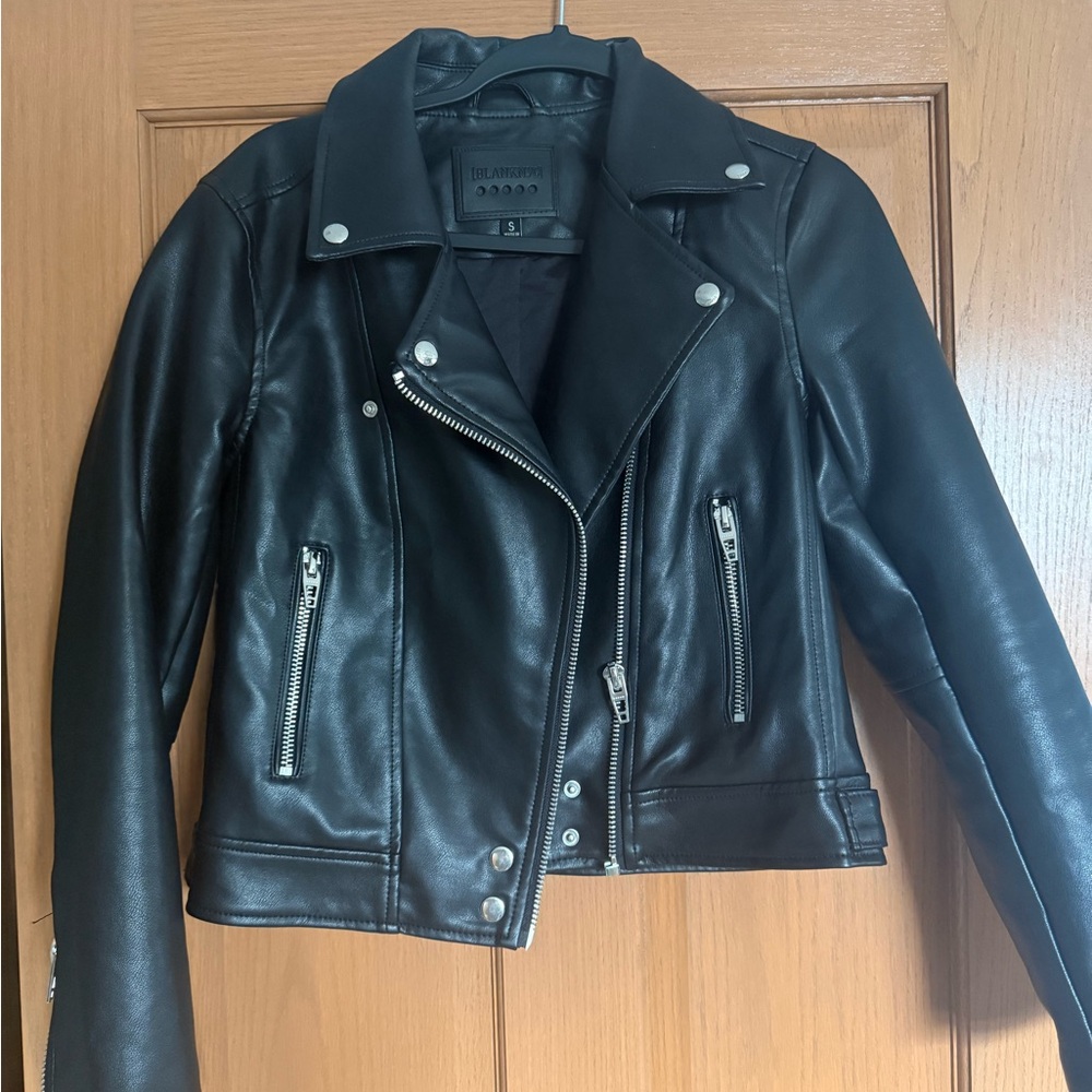 Blank NYC Jet Black Leather Moto Jacket